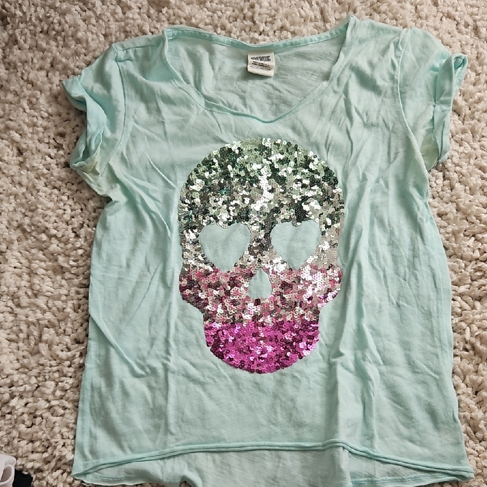 Victorias Secret PINK Sequin Skull T-Shirt
